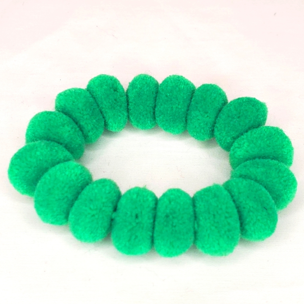 Peruvian Scrunchies -Vibrant Green Fuzzy Peruvian Textil From HUANCAVELICA-PERU